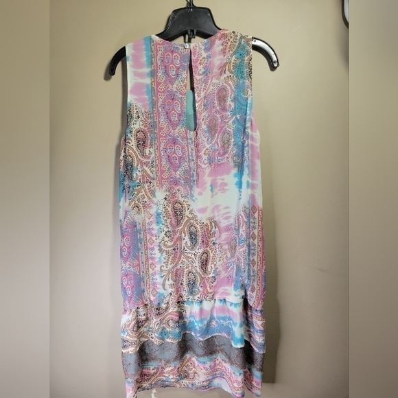 SFIZIO made in Italy large multi patterned pasliy with lace details sleeveless - Picture 3 of 8